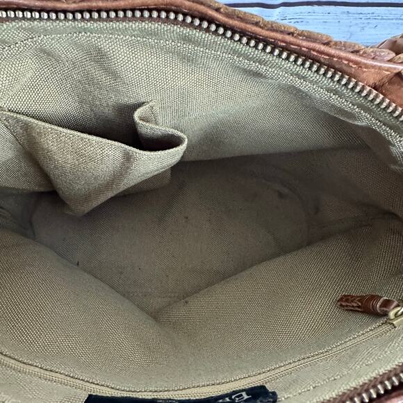 Eric Javits New York Tobacco Brown Woven Straw Leather Shoulder Handbag Purse - Picture 12 of 12